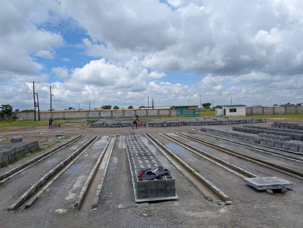 Concrete Block Curing Yard - ALIJOE Trading and Farms Limited workshop